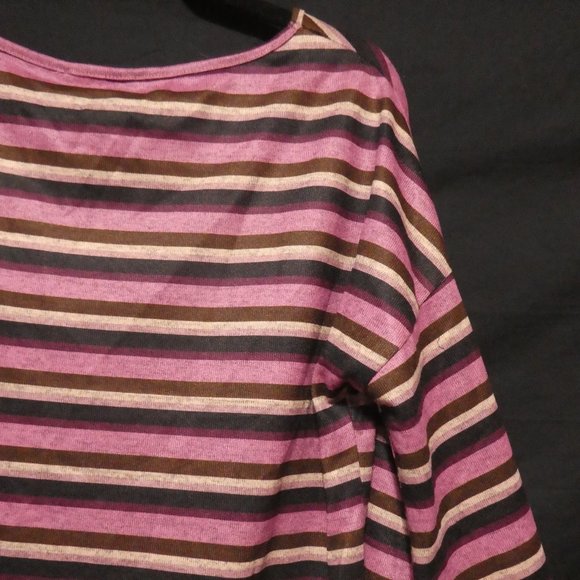 WEEKEND by SUZANNE BETRO | small | Striped Long Sleeve Scoop Neck Shirt | NWOT - Picture 12 of 16